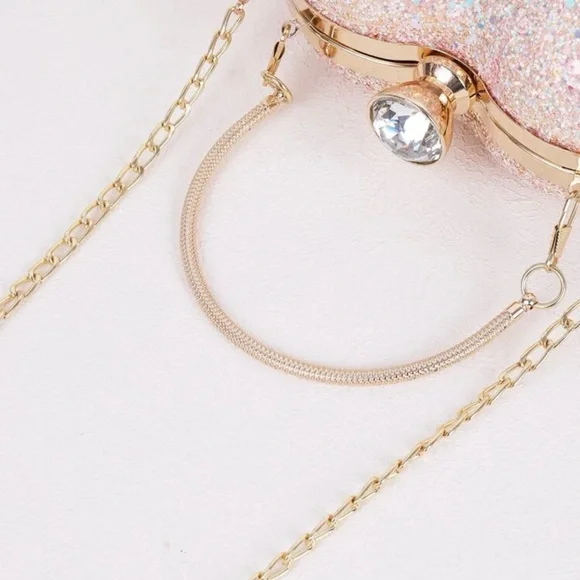 Mini glitter heart shaped clutch - Picture 2 of 4